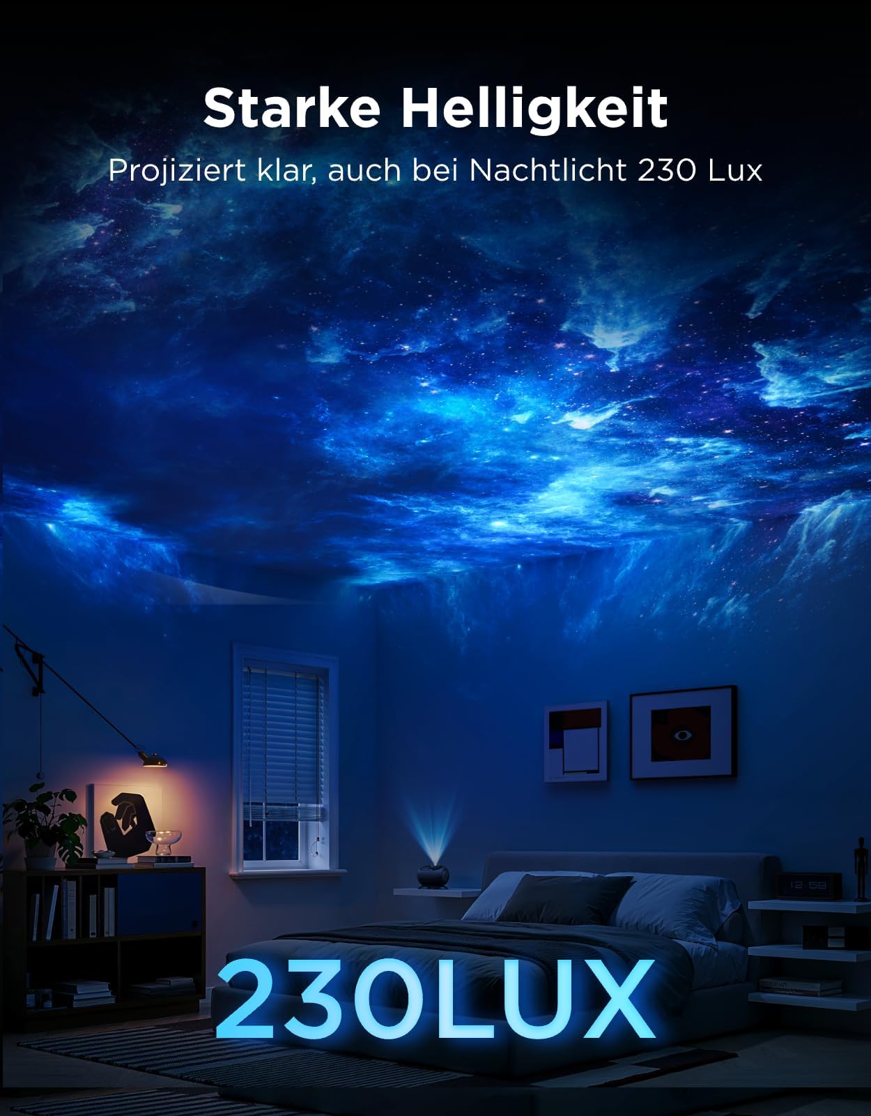 Govee LED Sternenhimmel Projektor Planetarium Galaxy Projektor 8 Film Discs | 20+ Szenemodi, 21+ White Noises, Matter Alexa Kompatibel, 360°-Rotation Nachtlicht Lampe mit Timer für Schlafzimmer