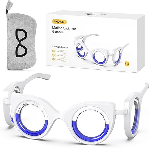 NEOISM Gafas de mareo por movimiento, gafas para enfermedad de automóvil, alivian el mareo, mareo y mareo, portátiles, antináuseas, para adultos o
