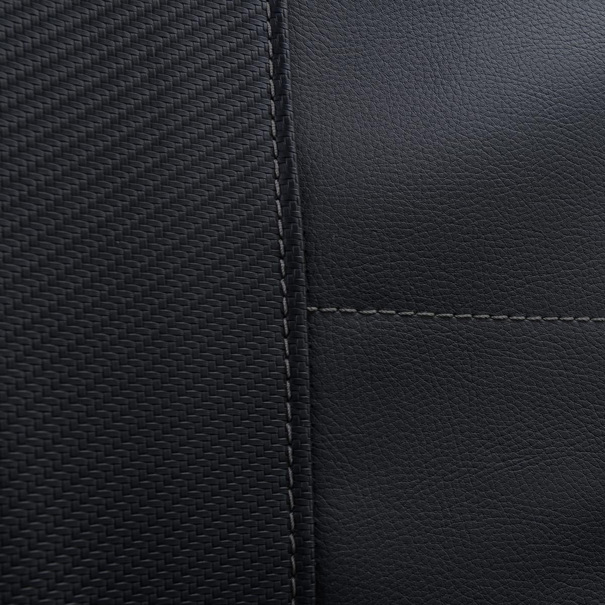 Flying Banner car seat Covers Faux Leather Waterproof Easy Clean Easy Installation (Leopard Gray Velvet Black, 2 Fronts)