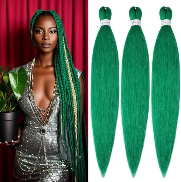 YDDM Capelli Per Treccine Africane Azul Extension Treccine Texture Yaki Easy Install per Principianti 26 Pollici 3 Pezzi Capelli Leggeri e Naturali per Box Braids, Twist e Crochet - 3