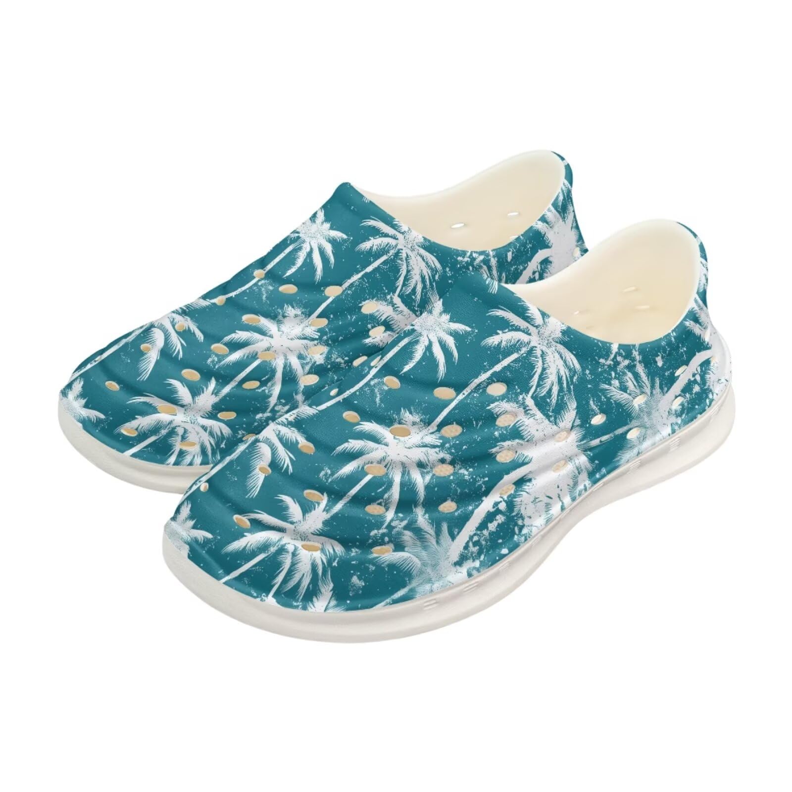Pointodoor Palm Tree Water Shoes for Kids Boys Slip on Clogs Quick Dry Beach Swim Sneakers Lightweight Outdoor/Indoor Sandals