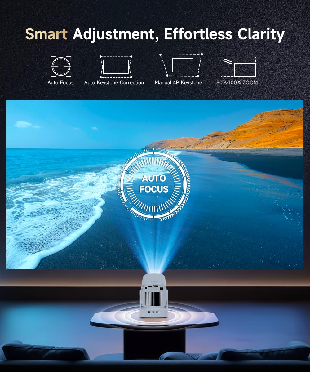 Proiettore Magcubic, mini proiettore HY310 4K Supporta proiettore FHD 1080P Autofocus, proiettore Android Home Theater Smart con WiFi6, BT5.4, proiettore portatile con rotazione di 180°