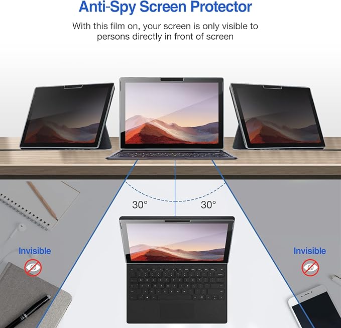 ProCase Protector de Pantalla Privacidad - Vidrio Templado Oscuro para Surface Pro 7+/7/6/5/4 de 12.3 Pulgadas miniatura 3