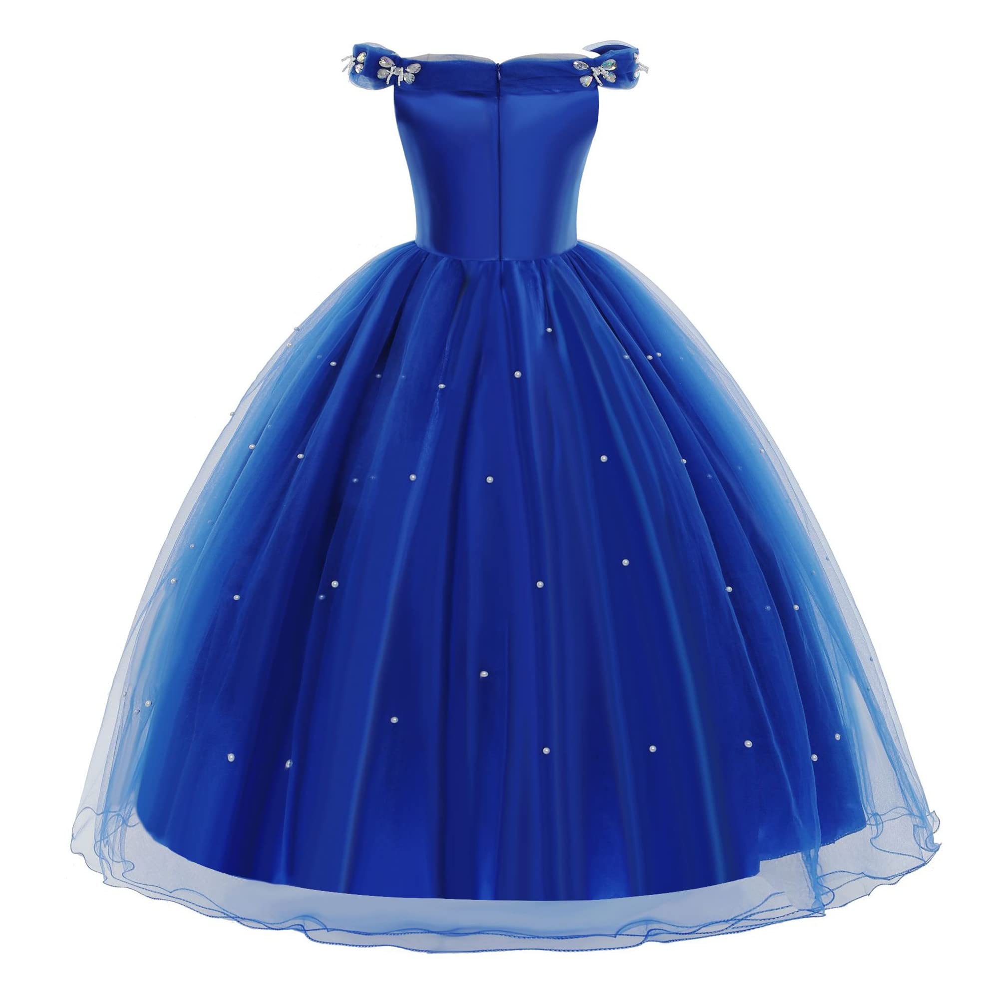 YOSICIL Ragazza Principessa Cenerentola Costume Manicotto a Sbuffo Festa Vestito Costume da Cenerentola per Bambina Halloween Cosplay Carnevale Festa Compleanno Abiti Accessori