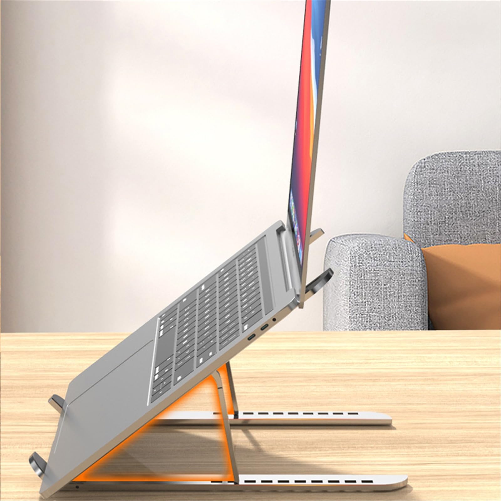 Podstawka pod laptopa Przenośny stojak na laptopa do biurka, składany aluminiowy, dziesięciostopniowa regulacja prędkości(Pink)