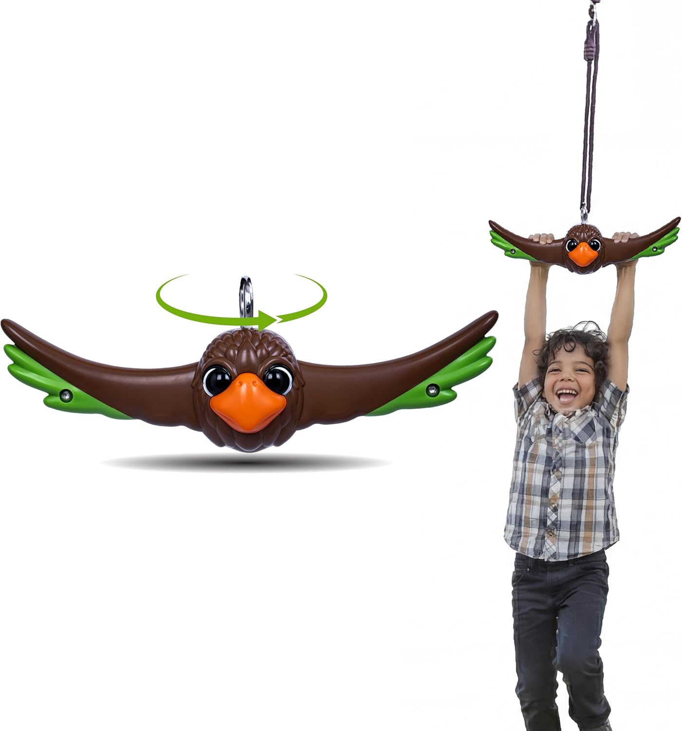 Swurfer Ninja Twister Swing Spins Set - 360° Twist Spin Toy, Swing Set Accessories for Backyard, Kids Outdoor Toys, Playground Hang Toys, Easy Install, Adjust Height, Durable, Up to 300lbs, Hawk
