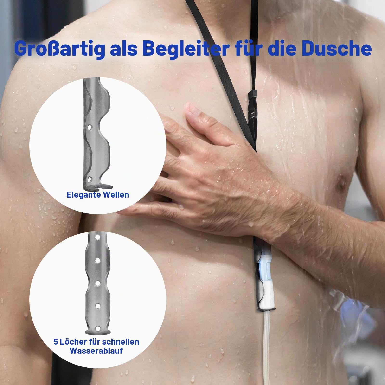 Peritonealdialyse-Katheterhalter für Baxter mit 2 verstellbaren PD-Katheter-Schlüsselbändern, Duschschutz, Schwarz