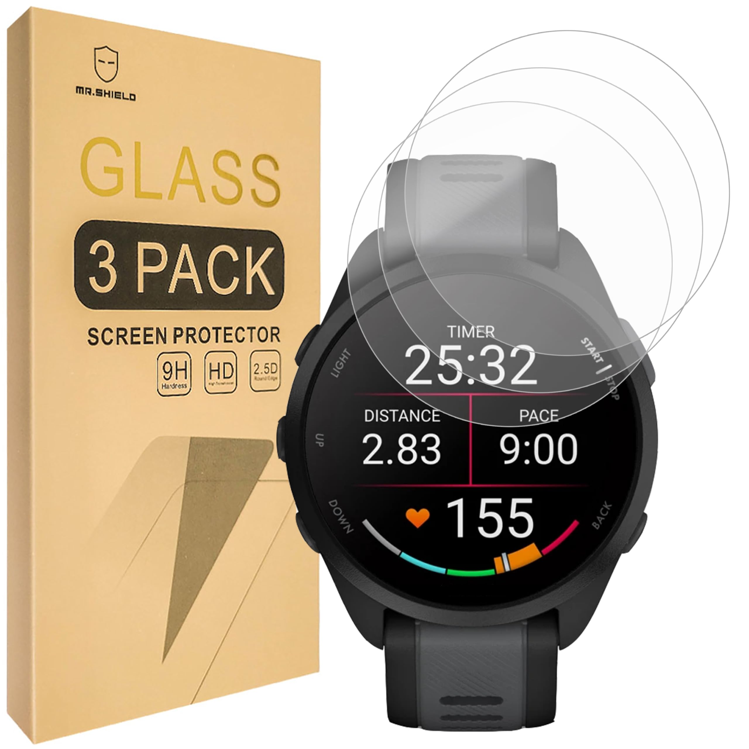 Lot De 6 Verres Trempés Pour Garmin Forerunner 165/165 Music - Protection 9H Anti-rayures, Ultra-clair
