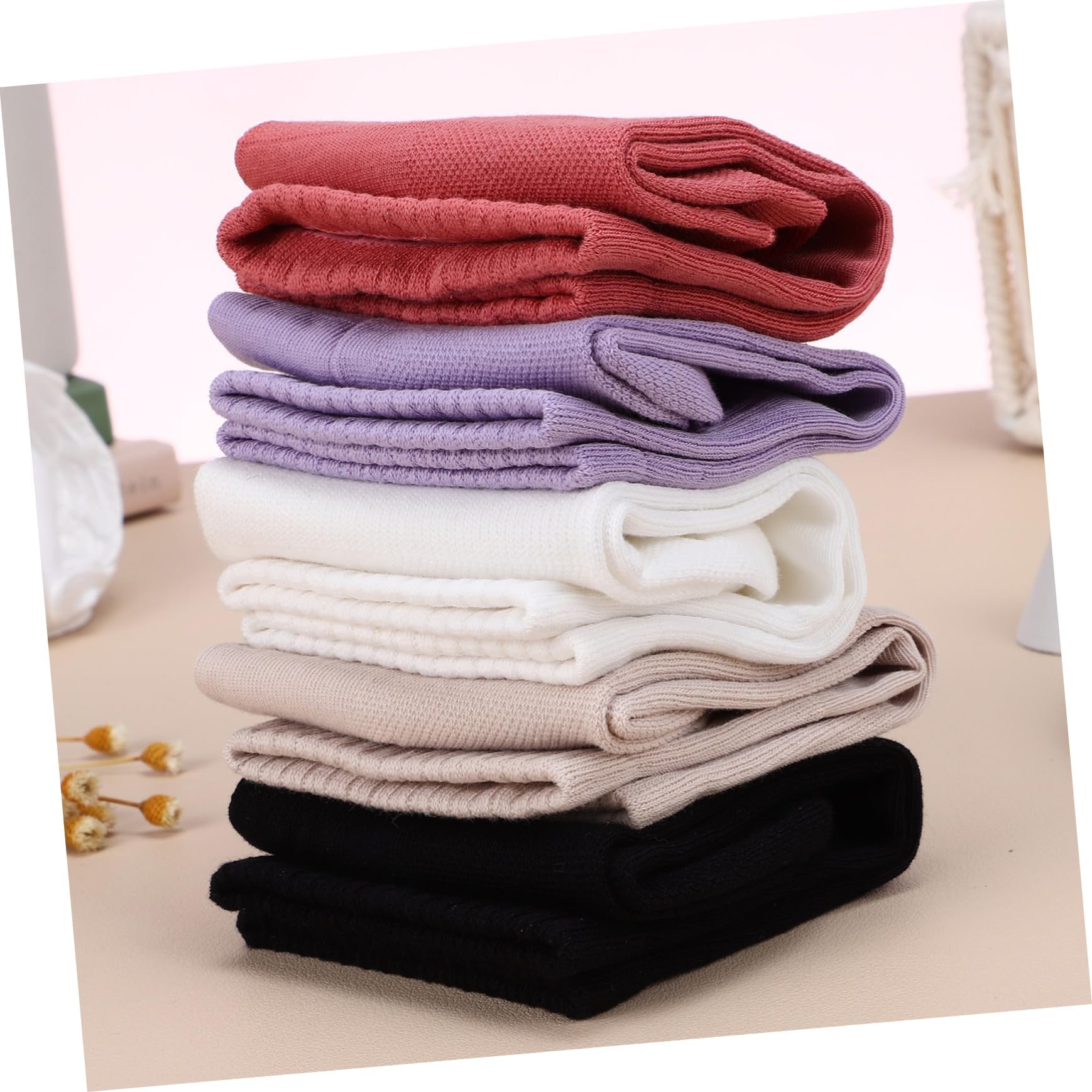 iplusmile Calcetines Altos de Algodón para Mujer, 10 Pares, Talla Media
