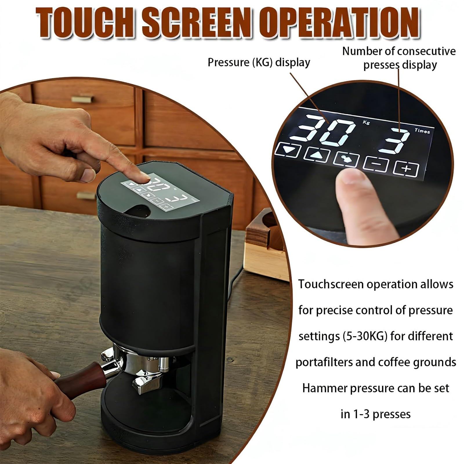 Prensador automático de espresso de 58 mm, presión ajustable de 5 a 30 kg, sensor inteligente para el hogar y cafetería comercial