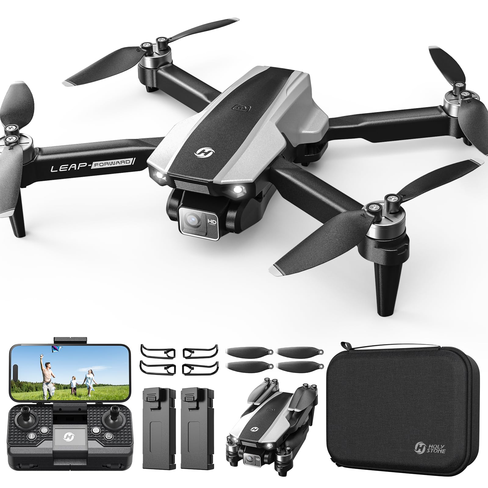 Holy Stone HS200P Drohne mit Kamera 1080P für Anfänger&Kinder | 2 Akkus, 360° Flip, Headless Mode, Höhenhaltung, 3 Geschwindigkeitsstufen, Not-Stopp-Funktion