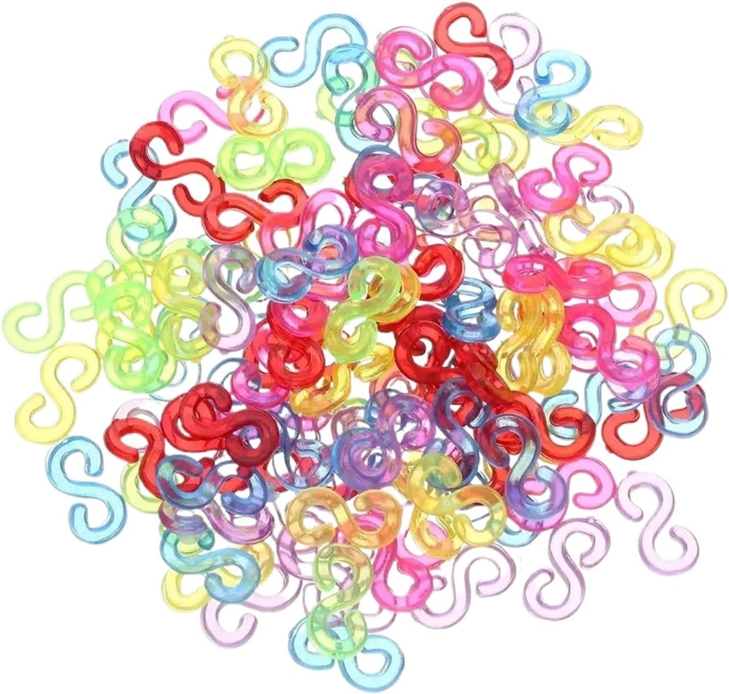 Rubber Band Bracelet Connectors 5000Pcs Plastic S Clips for Jewelry Making, Colorful Necklace Clasp Connectors
