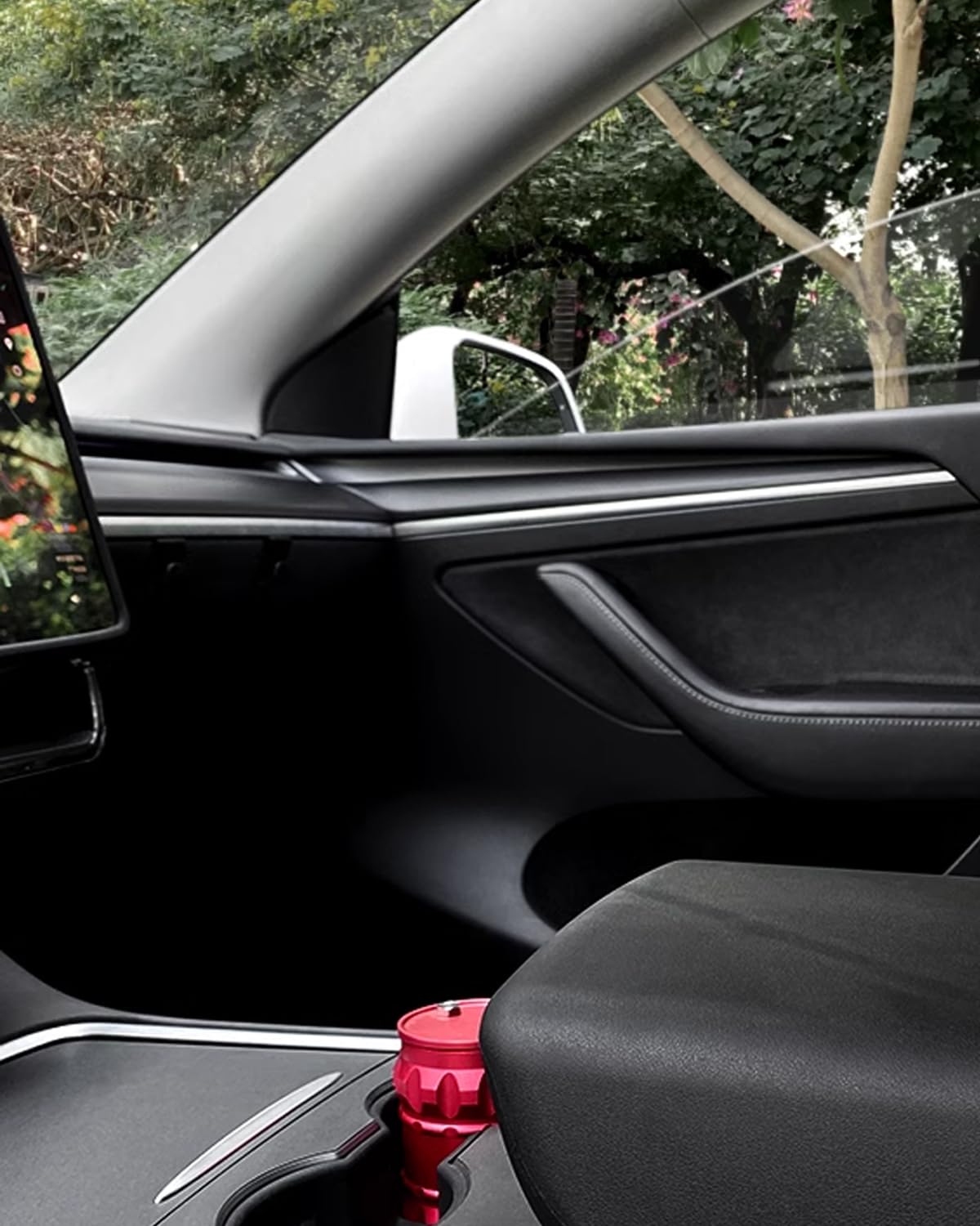 Mattweiße Armaturenbrettabdeckung und Vordertürabdeckung, kompatibel mit Tesla Model 3 (2021–2023) und Model Y (2019–2023), nicht für Performance (mattschwarz)