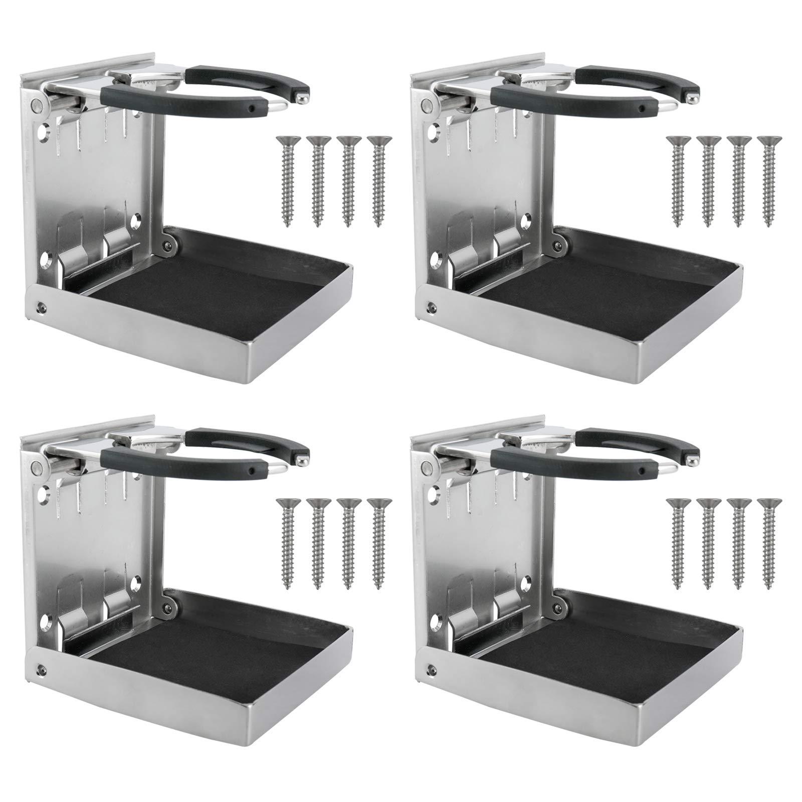YaeMarine 2-Pack Stainless Steel Folding Drink Holder | Adjustable Cup Holder For Boat, Car, Caravan, Marine Use - View #7