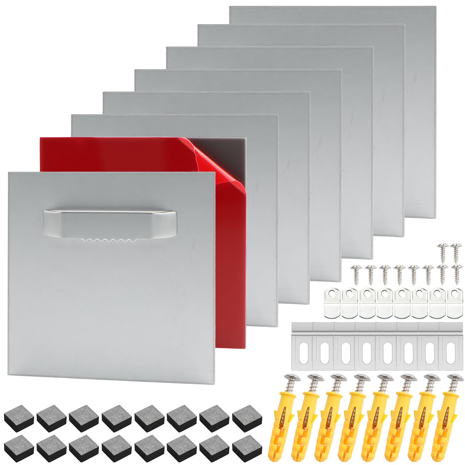 8 Piezas Soporte Espejo pared Adhesivo Capacidad de Carga 5KG Colgador de Cuadros Superpesado Colgador Cuadros para Colgar Fotografías Espejos Paneles de Aluminio-plástico Paneles Decorativos