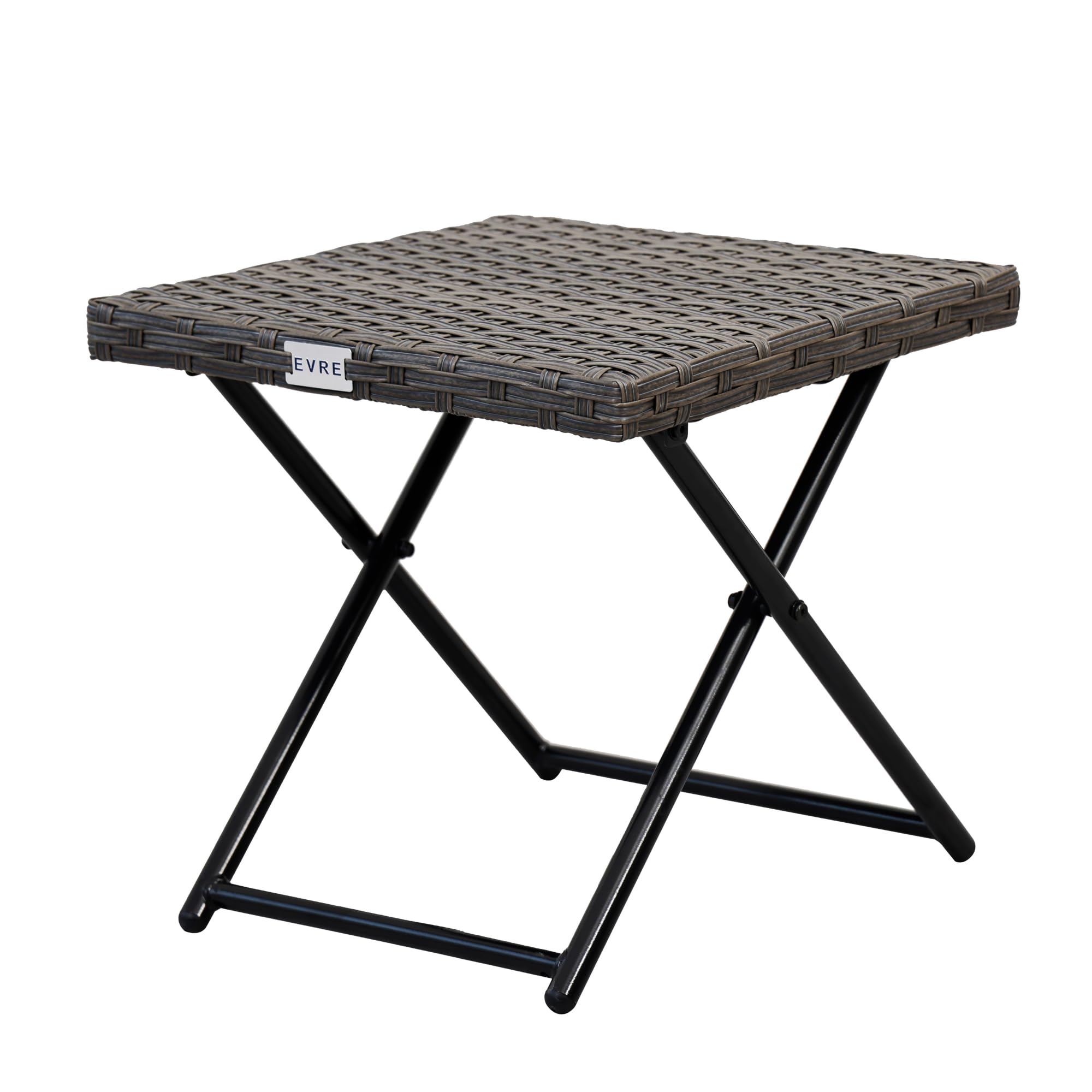 EVRE Capri Folding Garden Side Table, Mountain Oak Grey