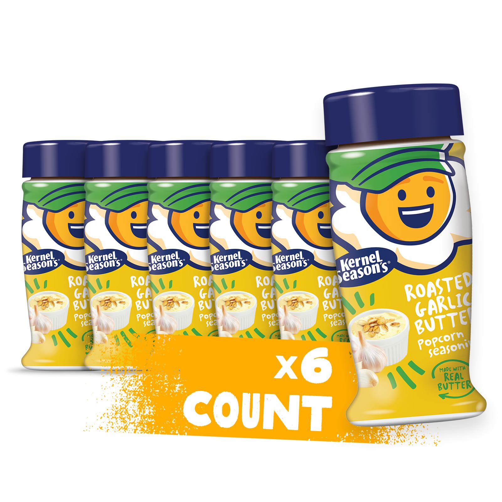 Kernel Season's Popcorn Seasoning, Roasted Garlic Butter, 3 Ounce (Pack of 6)