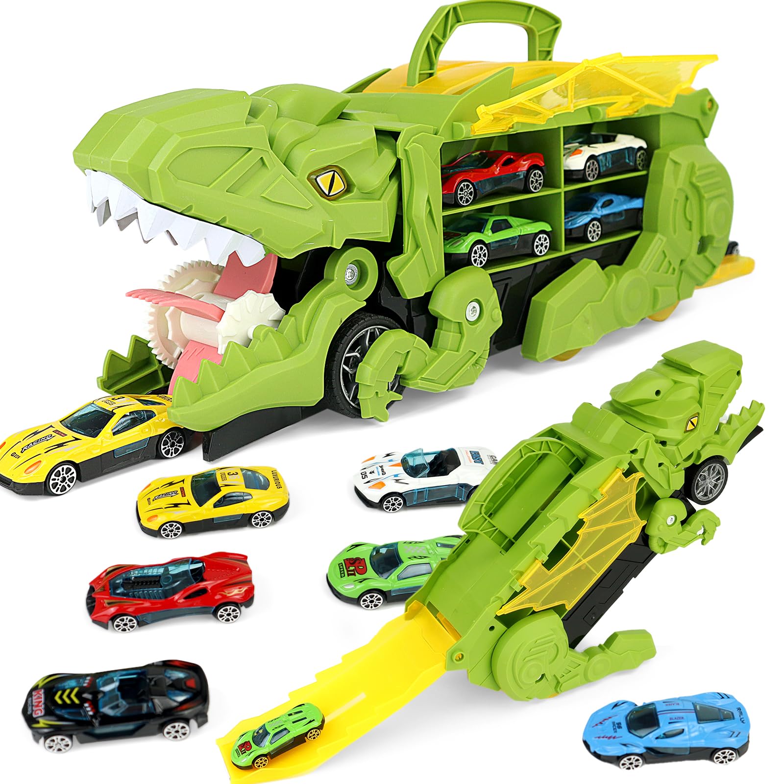 Hot Wheels Coches Dinosaurio Camiu00f3n Juguete Transportador De