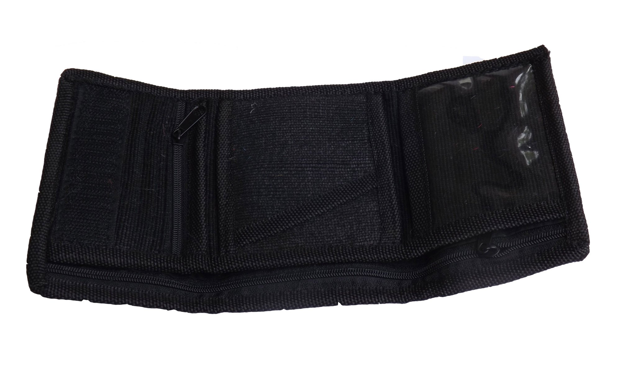 Green Breeze Imports Black Men's Natural Abaca Fiber Large Trifold Wallet