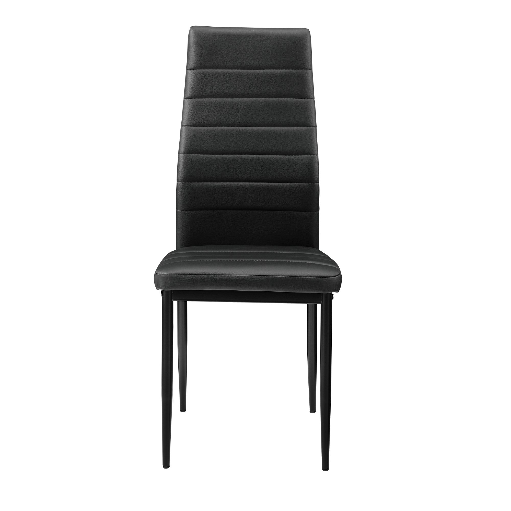 [en.casa] Set di 2 Sedie da Sala Pranzo Sedie Eleganti con Schienale Alto e Sedute Imbottite Rivestimento in Similpelle - Nero