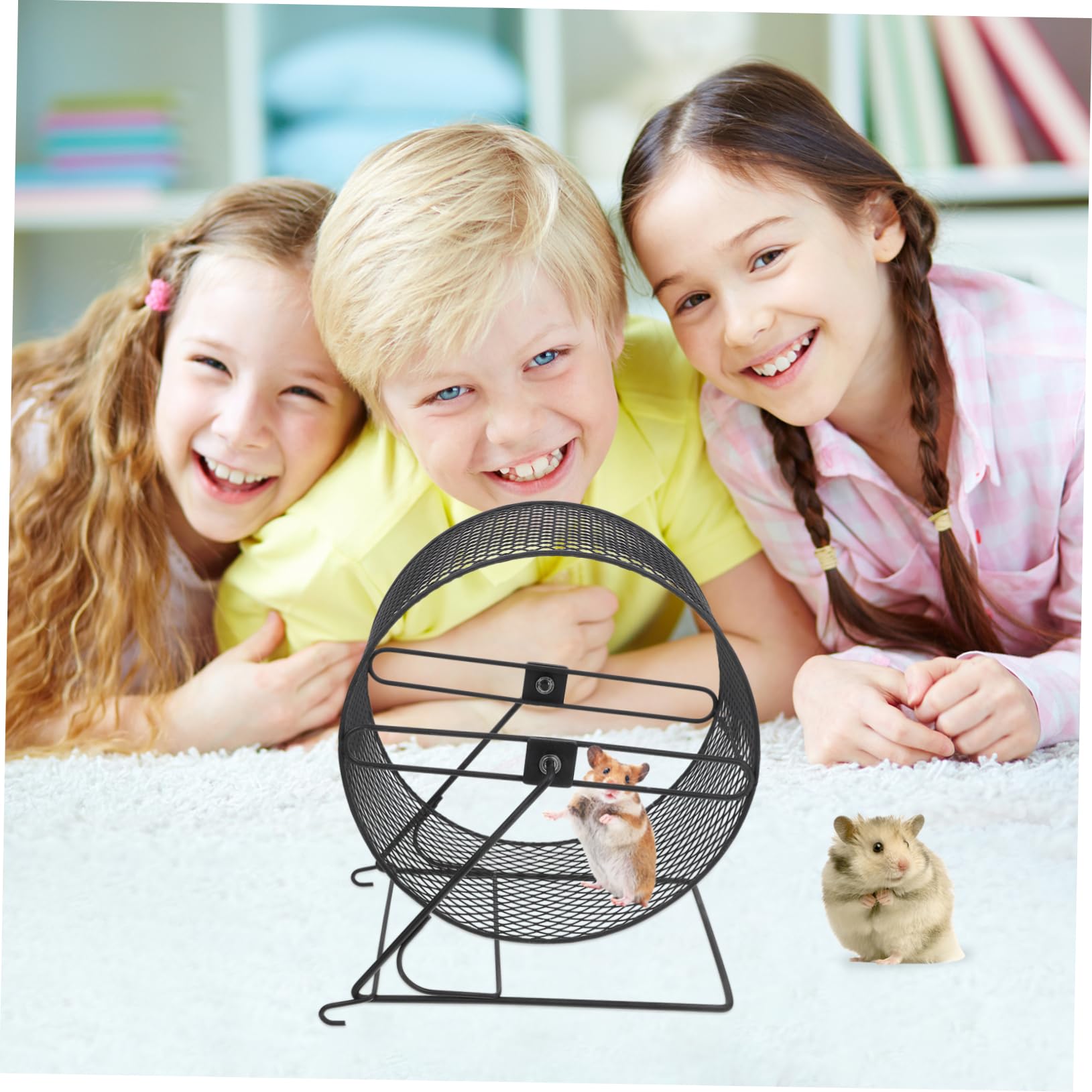 FOMIYES Eisernes Hamsterlaufrad Geräuschlos Leise Kleintier Laufrad für Igel Eichhörnchen und Hamster Haustierspielzeug