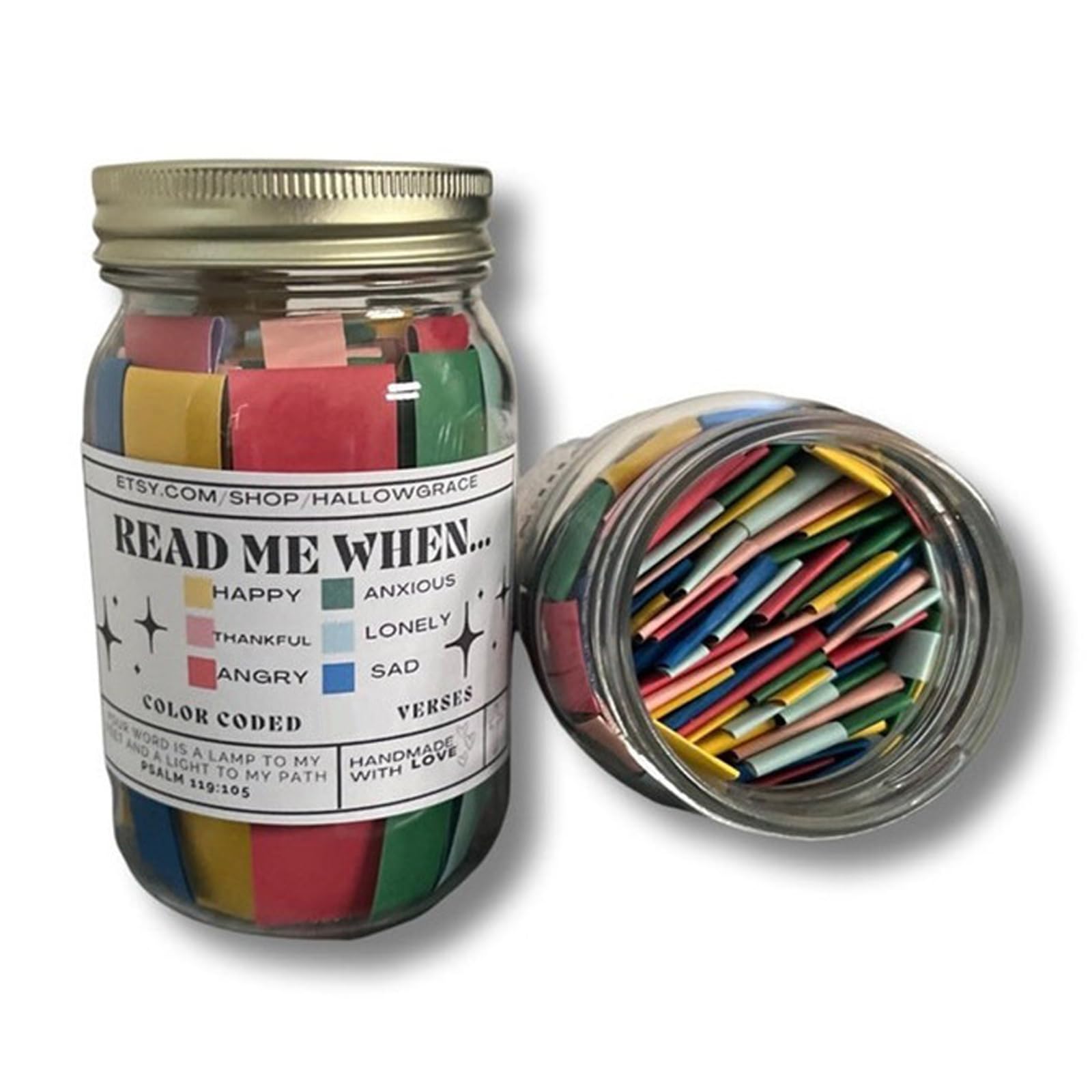 Verses In A Jar,Scripture Jar,Verses Jar For Emotions And Feelings,Verse Cards, Christian Gifts For Different Emotions Verses Jar Read Me When Christian Gifts For Girls Women (A)