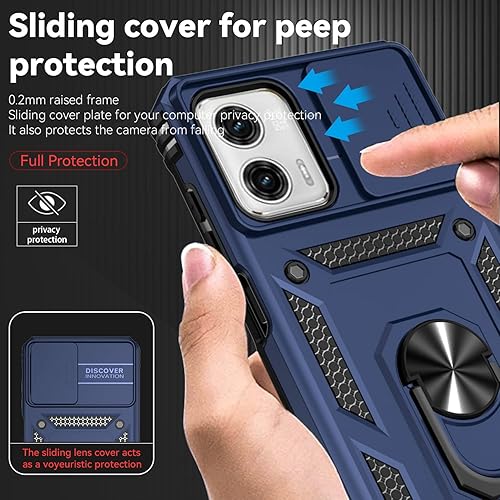 Miniatura 4 de SunStory Funda para teléfono Motorola Moto G Power 5G 2023 con protector de pantalla HD, cubierta deslizante para cámara y soporte, grado militar