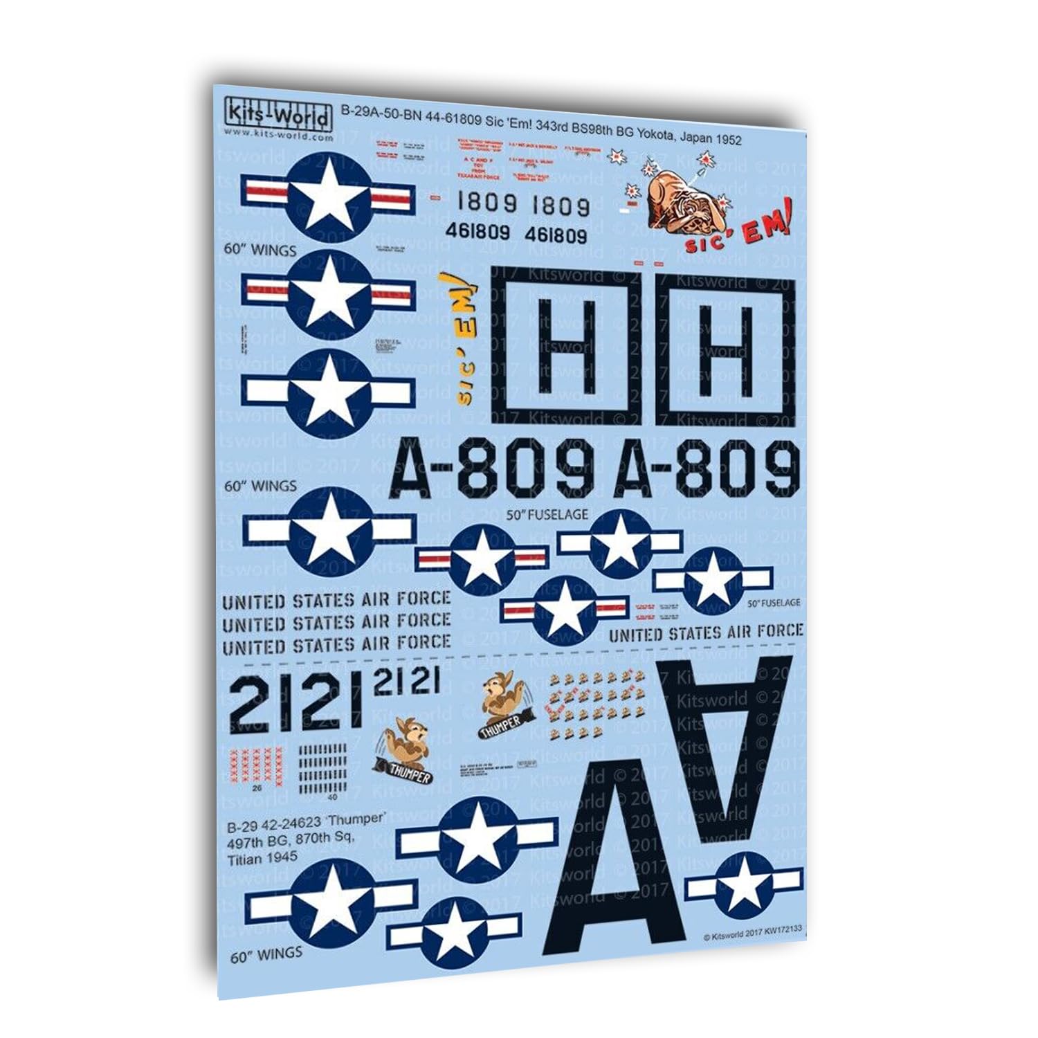 Amazon.com: Kits World KW172133 1/72 Decal for B-29