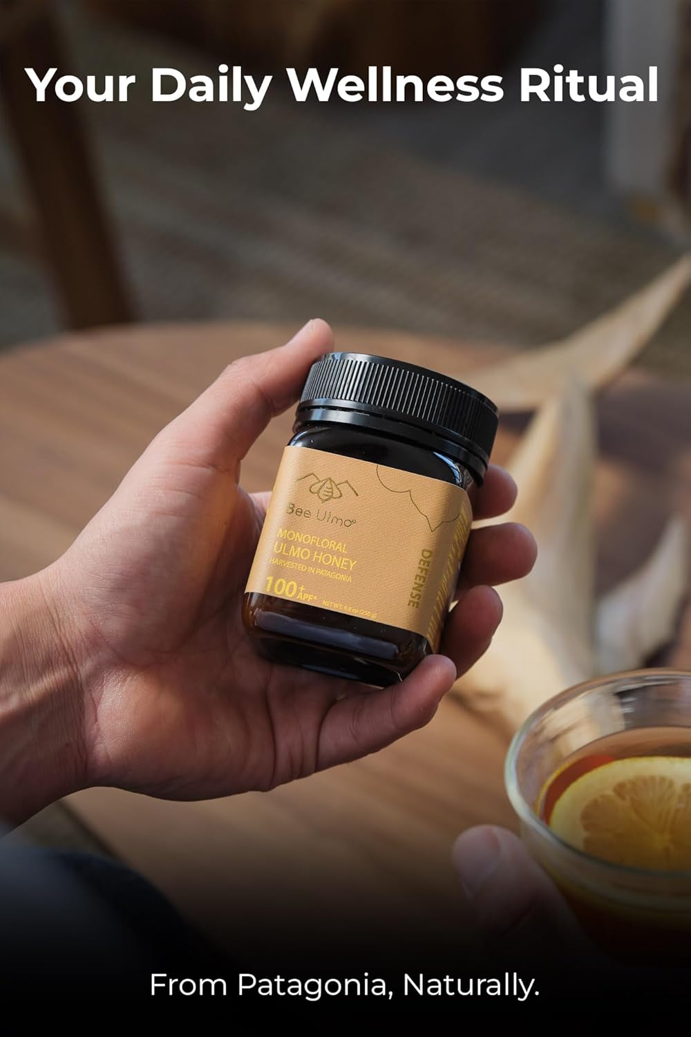 Bee Ulmo – APF 100+ Defense Edition Ulmo Honey from Patagonia | Nature’s Most Powerful Honey® | Potent Antibacterial for Immune Support, Gut Balance & Wellness (8.8 oz / 250 g)