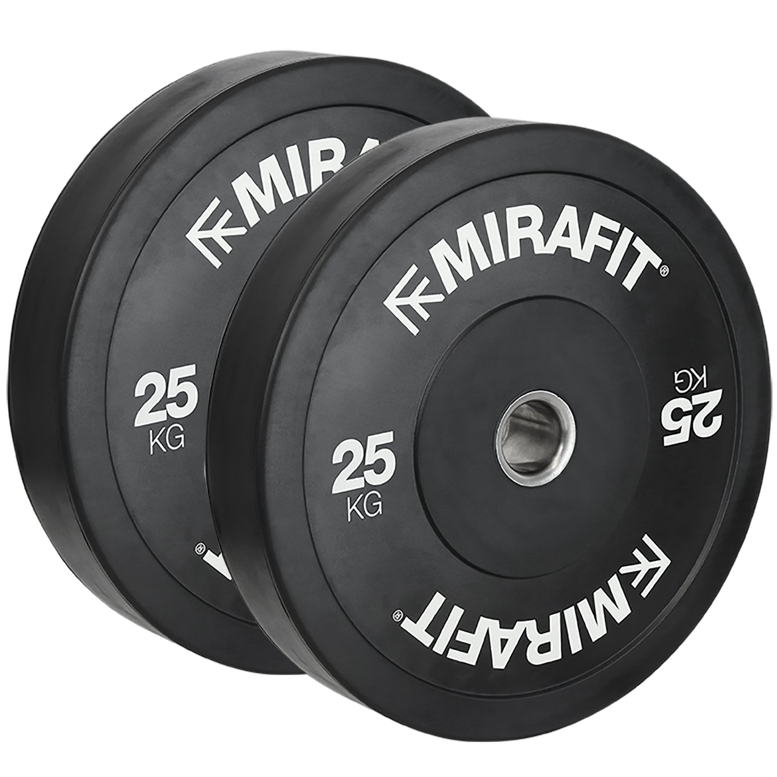 Mirafit Black Olympic Rubber Bumper Plates - Choice of Size