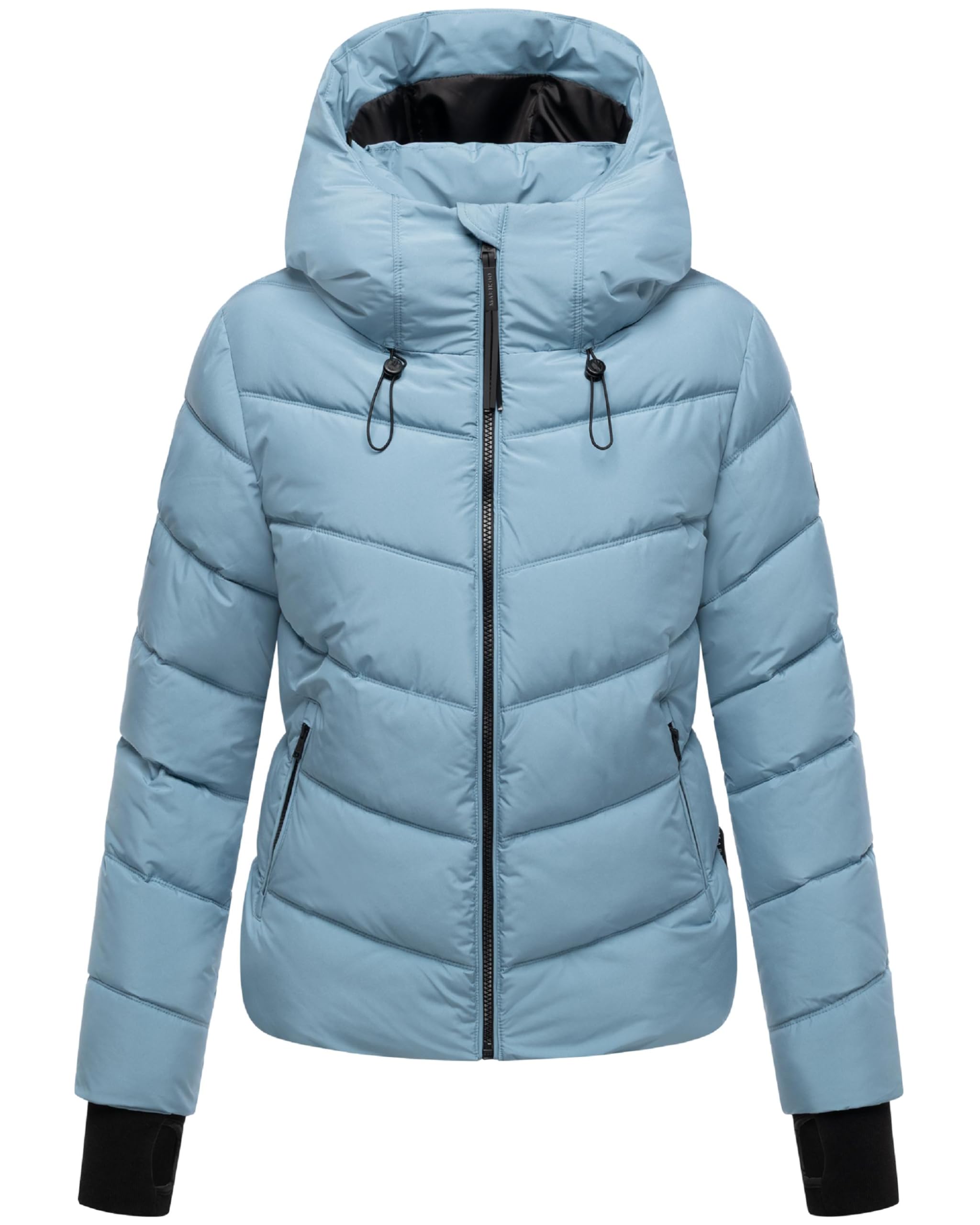 MARIKOO Yukanii XVI Women's Winter Jacket Warm Quilted Jacket with Adjustable Hood XS - XXL, powderblue, XL