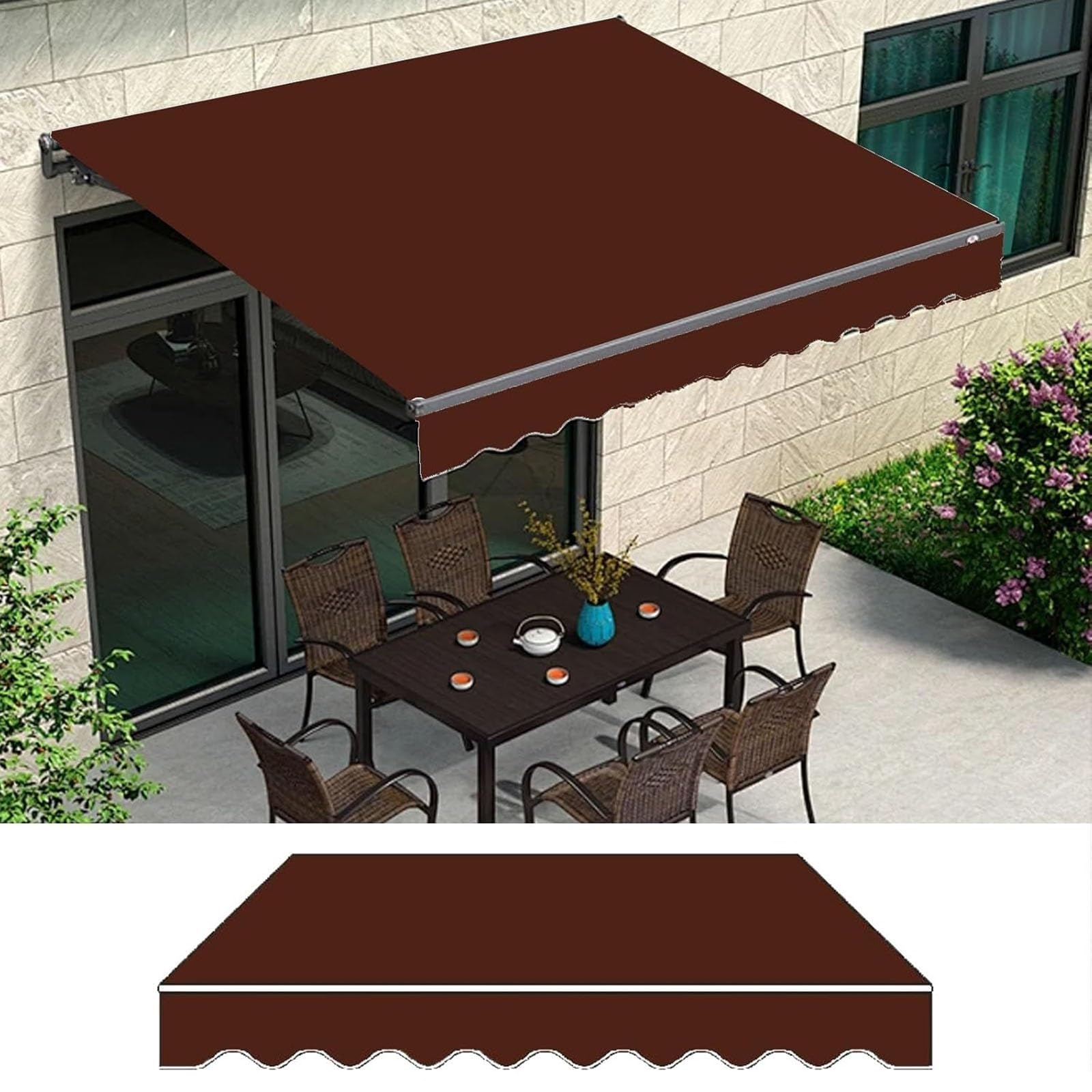 Grand Store D'Extérieur Manuel Rétractable En Aluminium Toile Polyester Pour Terrasse Orange Marron 6x3m – ComfortXL Outdoor Living - Gamm Vert