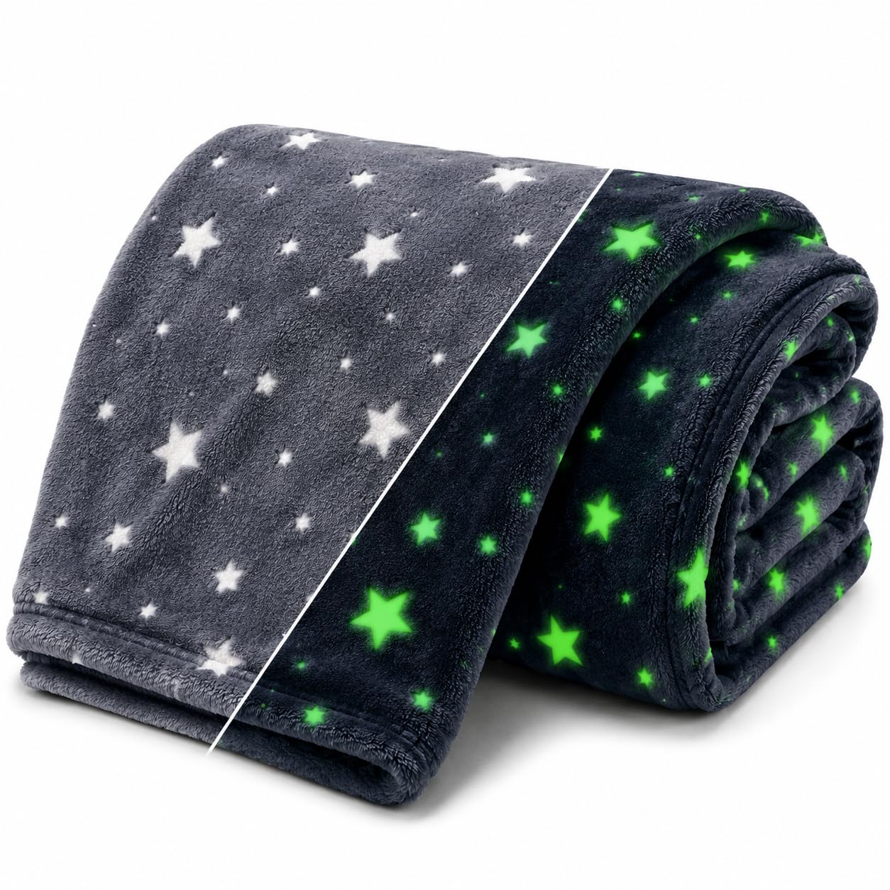 Glow in the Dark Kids Blanket | Soft Cozy 300 GSM Flannel | Fun Luminous Cartoon Star Prints | Machine Washable Durable Double Stitch | Gift for Boys Girls 3-10 Years | 130 x 150 cm-image-47