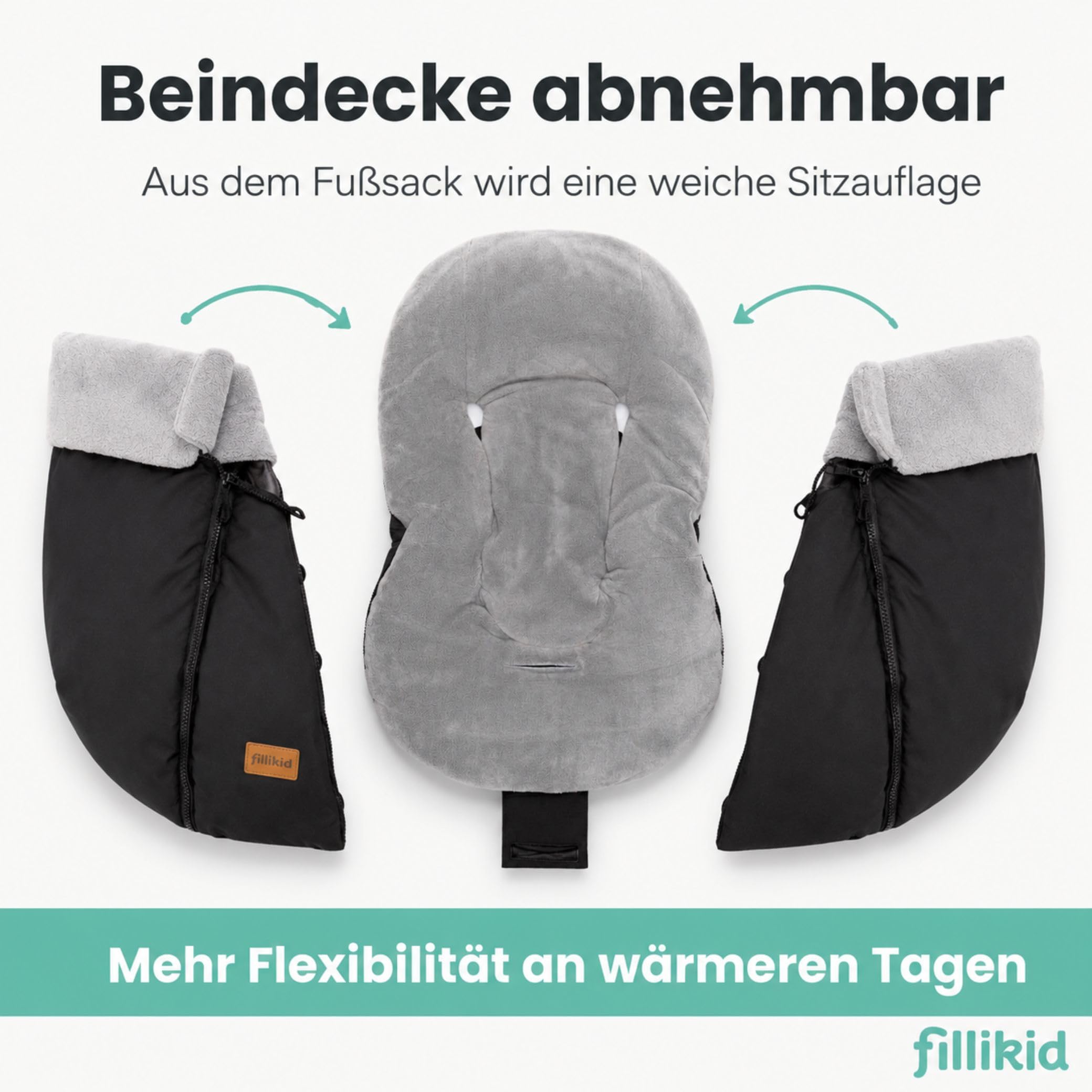 Fillikid Baby Winterfußsack Sella Exklusiv | leichter Fußsack winddicht & wasserabweisend, waschbar | für Autositze, Babyschale, Babywanne | warmer Universal-Fußsack ab Geburt