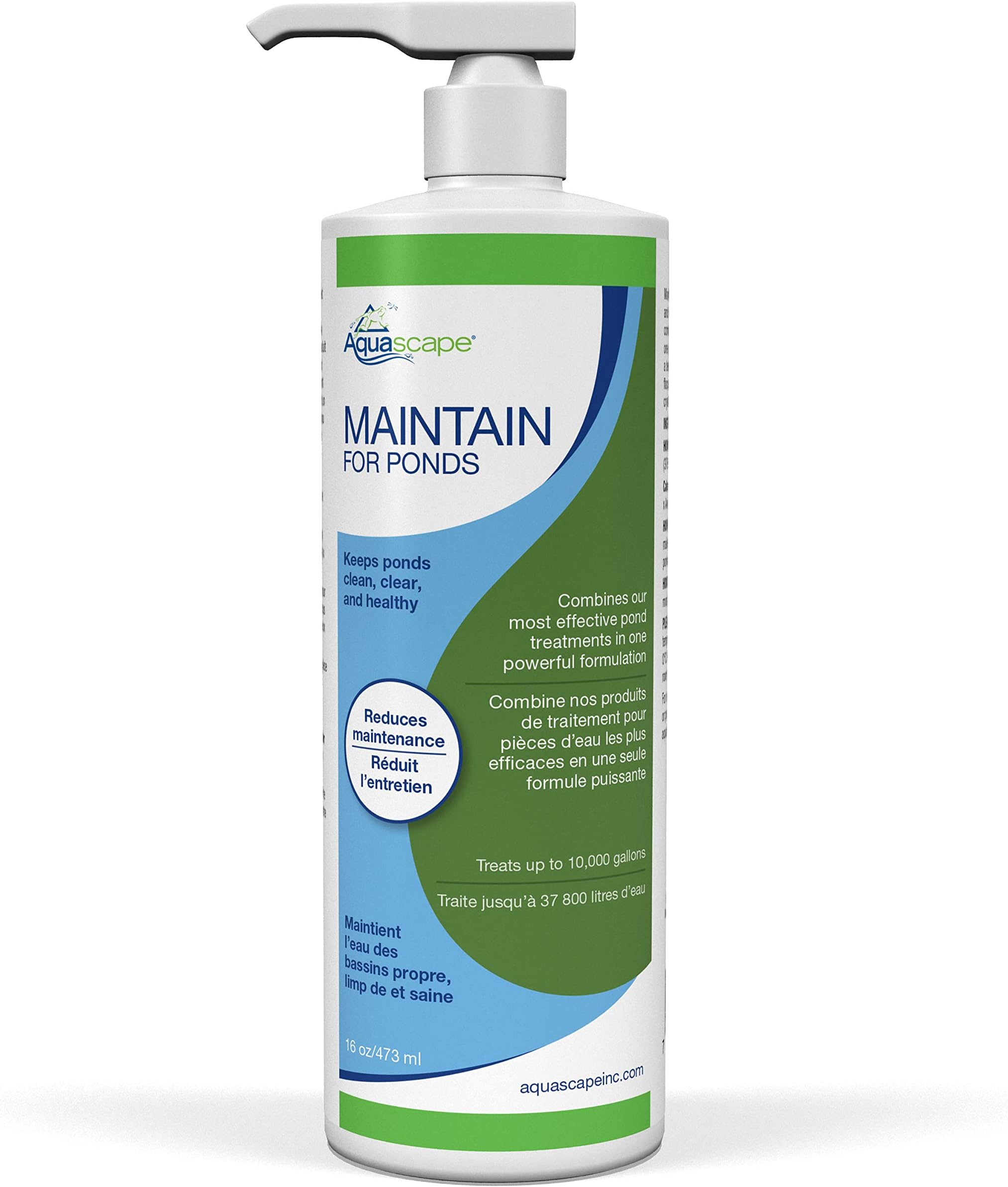 Aquascape Maintain Water Treatment for Koi and Fish Ponds, Easy to Use, Powerful Blend of Beneficial Bacteria, Phosphate Binder, Flocculant, and Detoxifier, 16 Ounce / 473 ml, 96058