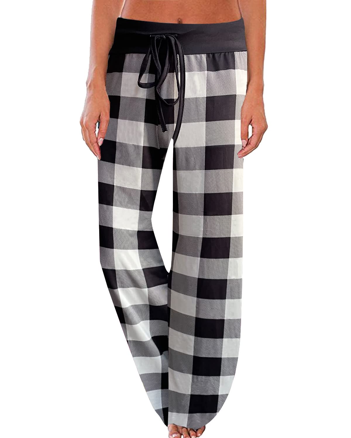NEWCOSPLAY Women's Comfy Pajama Drawstring Wide Leg Pants