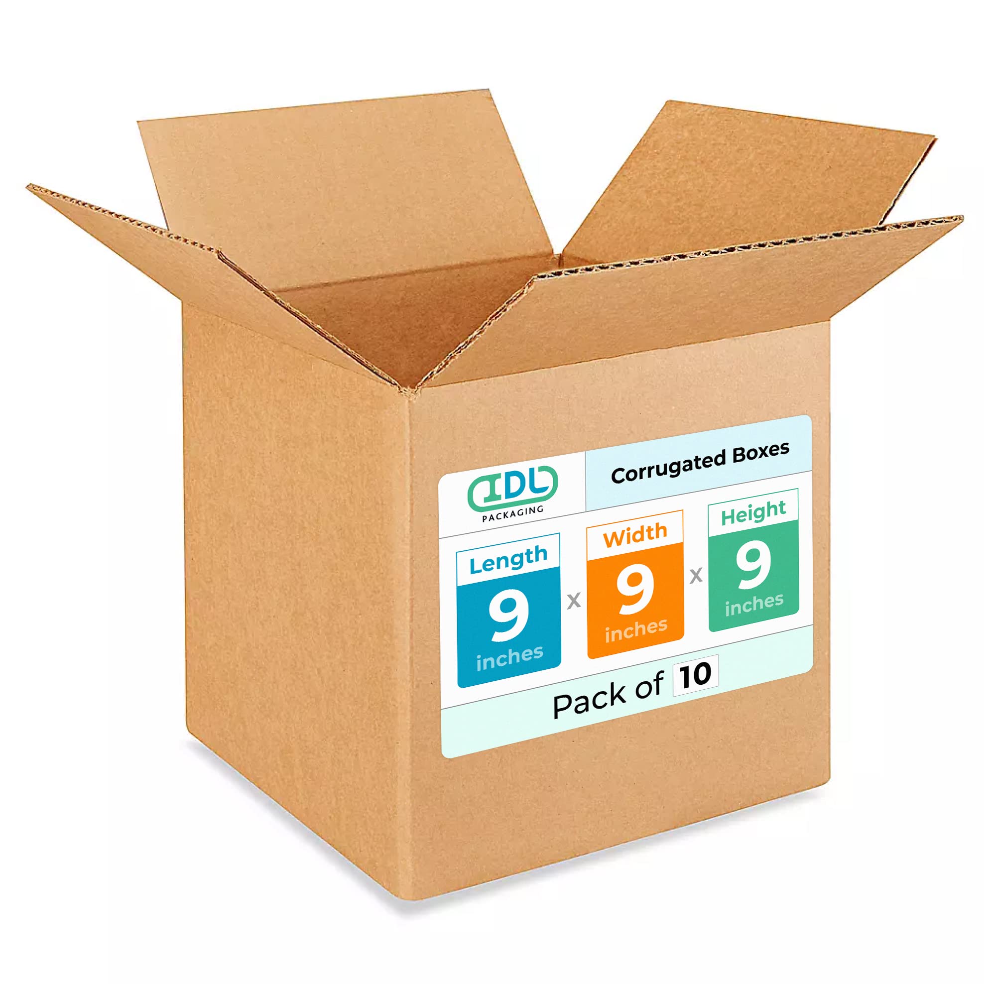 Small Cube Moving & Shipping Boxes 9x9x9 inches (10-Pack) - Extra Strength 200 lb vs Regular - Corrugated Strong Cardboard Boxes - Packing Box for