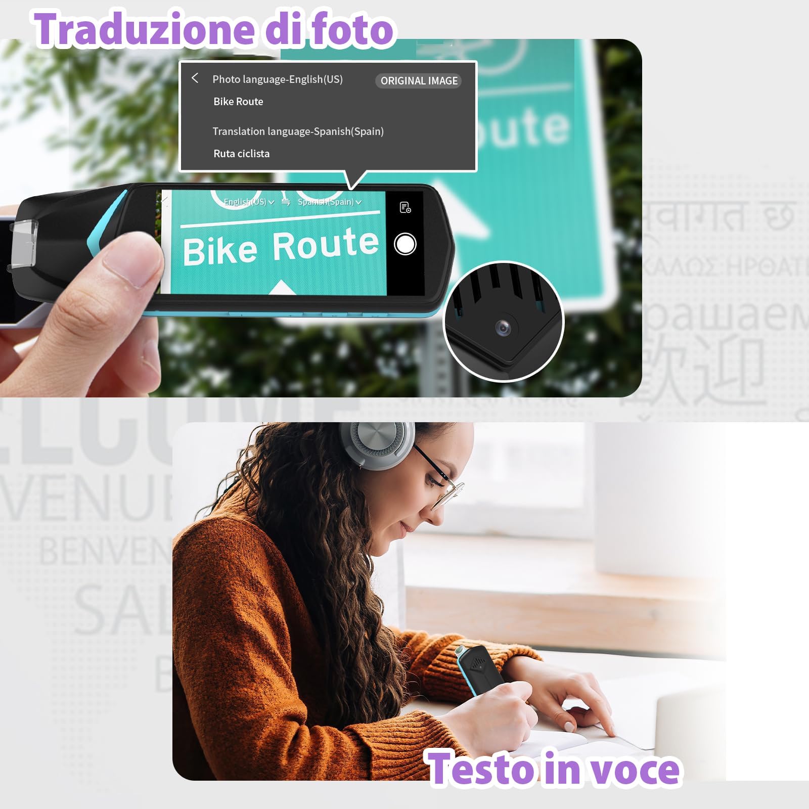 NEWYES Penna Scanner,Penna Lettura e Traduttore con touch screen da 3,99inch, penna per apprendimento con registrazione intelligente, penna per lettura scanner OCR per viaggiatori e uomini d'affari