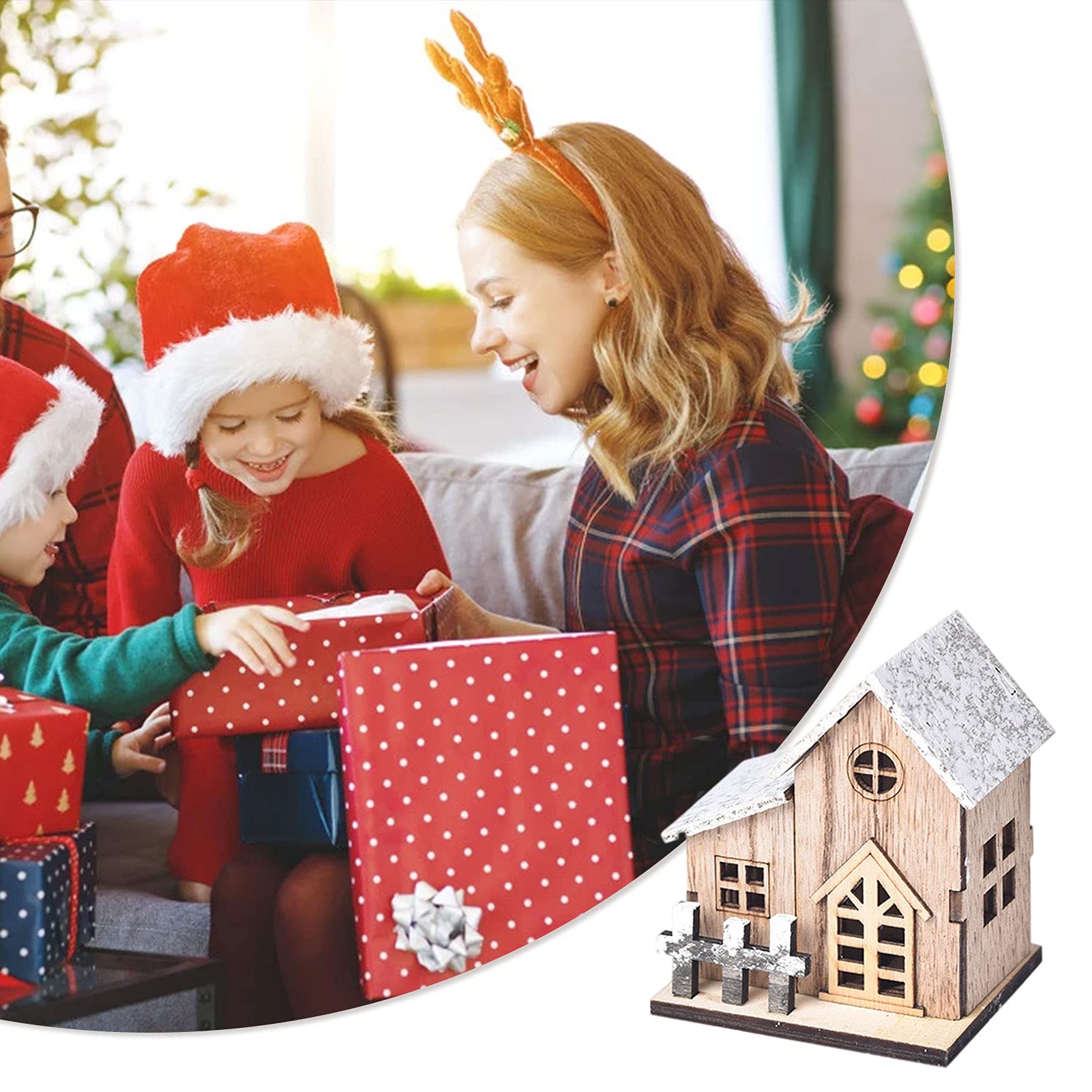 Amazon.co.jp: クリスマス 飾り ミニハウス 子供 置物 光る雪の