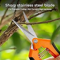 Vista 7 de GROWNEER 1 paquete de tijeras de podar de 6.5 pulgadas, tijeras de podar de mano para jardinería, tijeras de jardinería con cuchillas rectas