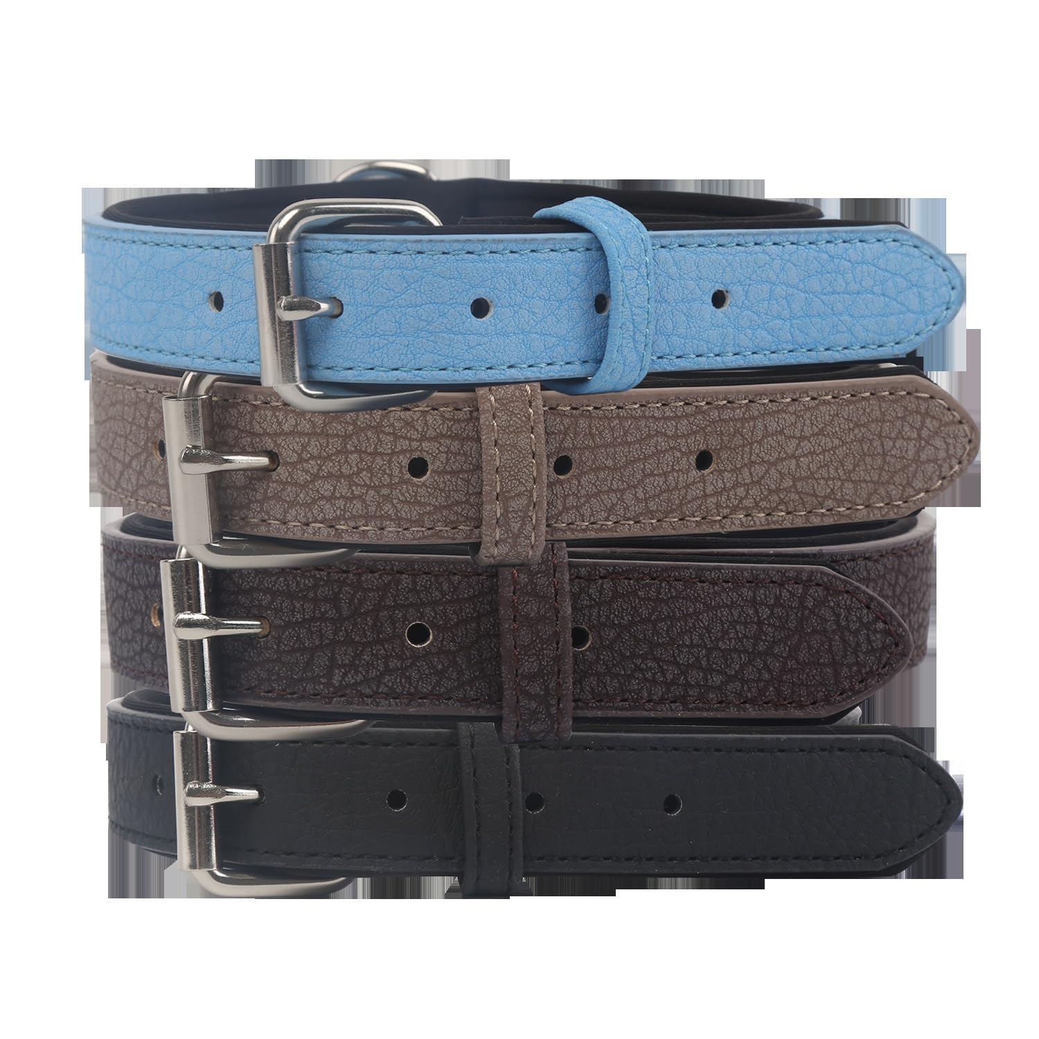 Waterproof PU Leather Collar, Adjustable and Durable, Ideal for Walks and Pet Training.