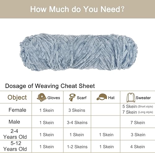 Miniatura 4 de 3 madejas de hilo de felpilla, hilo suave para manta, 3 madejas de 3 x 100 gr3.5 oz (3 x 131 yardas) de terciopelo de poliéster, hilo para tejer de