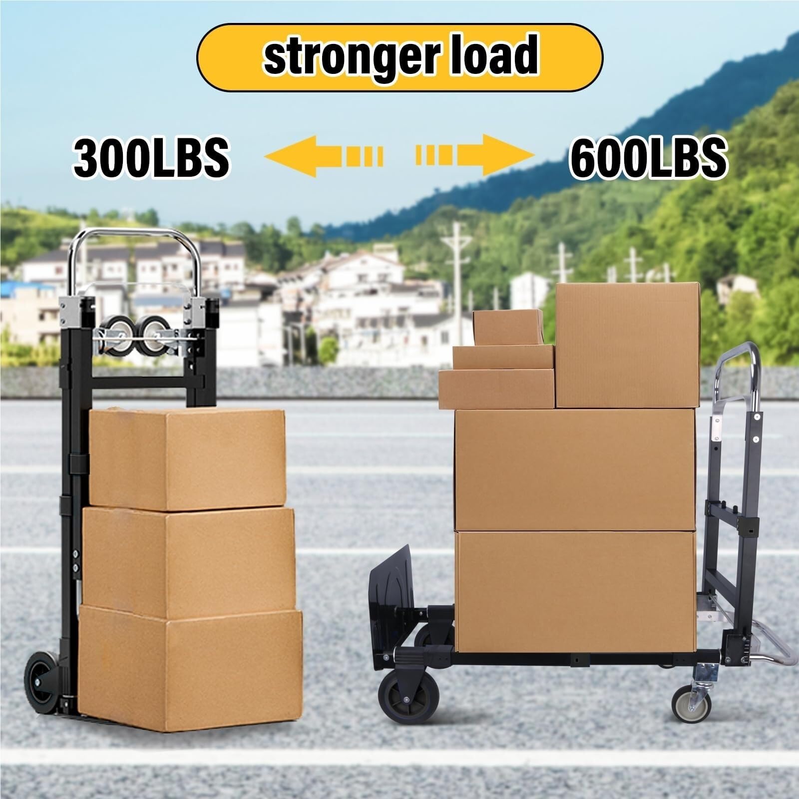 Wózki, ruchoma platforma wózek ręczny 3 w 1 składana ciężarówka Heavy Duty Cabrio Dolly do Movimoviluggage