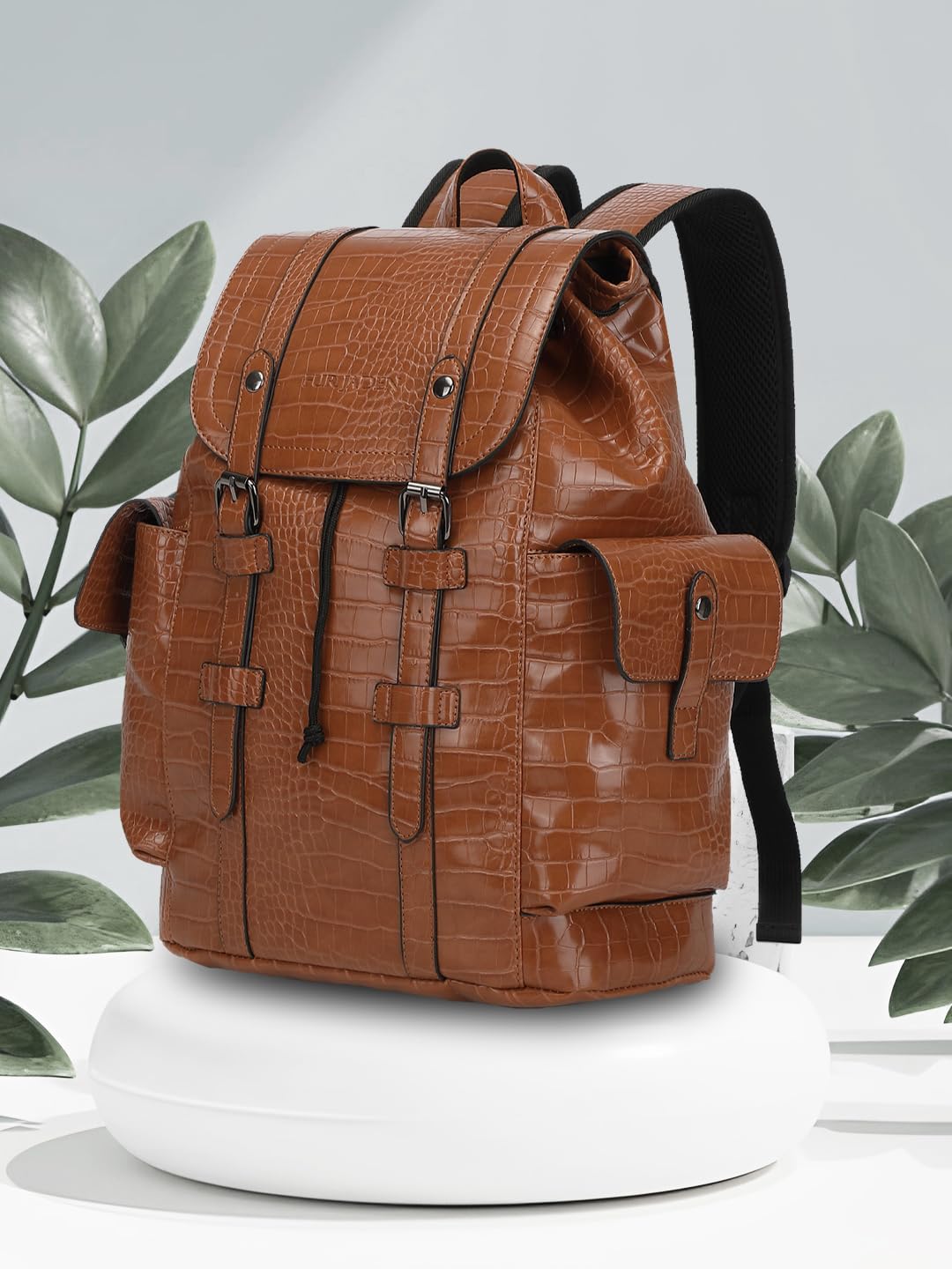 FUR JADEN Vegan Leather Stylish 15.6 Inch Premium Laptop Backpack for Office & Travel 11 71aqltDN1tL. SL1440