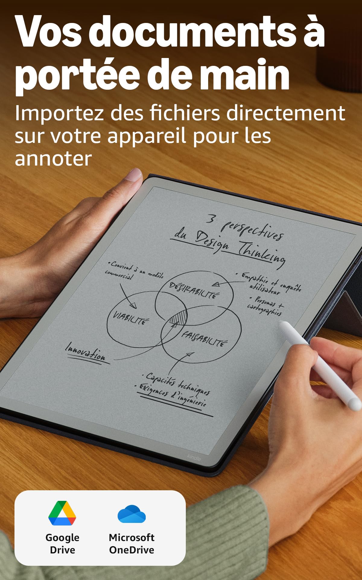 Amazon Kindle Scribe 16 Go sans éclairage avant (nouvelle génération) : écran 11" effet papier ; plus fin, léger et rapide ; écrivez dans le carnet de notes intégré, les documents et les livres