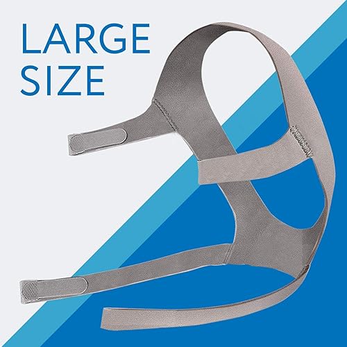 Miniatura 2 de IMPRESA Kit de correa de repuesto para casco de almohada nasal, compatible con máscara CPAP ResMed AirFit F20 - Grande y gris - Correa elástica CPAP