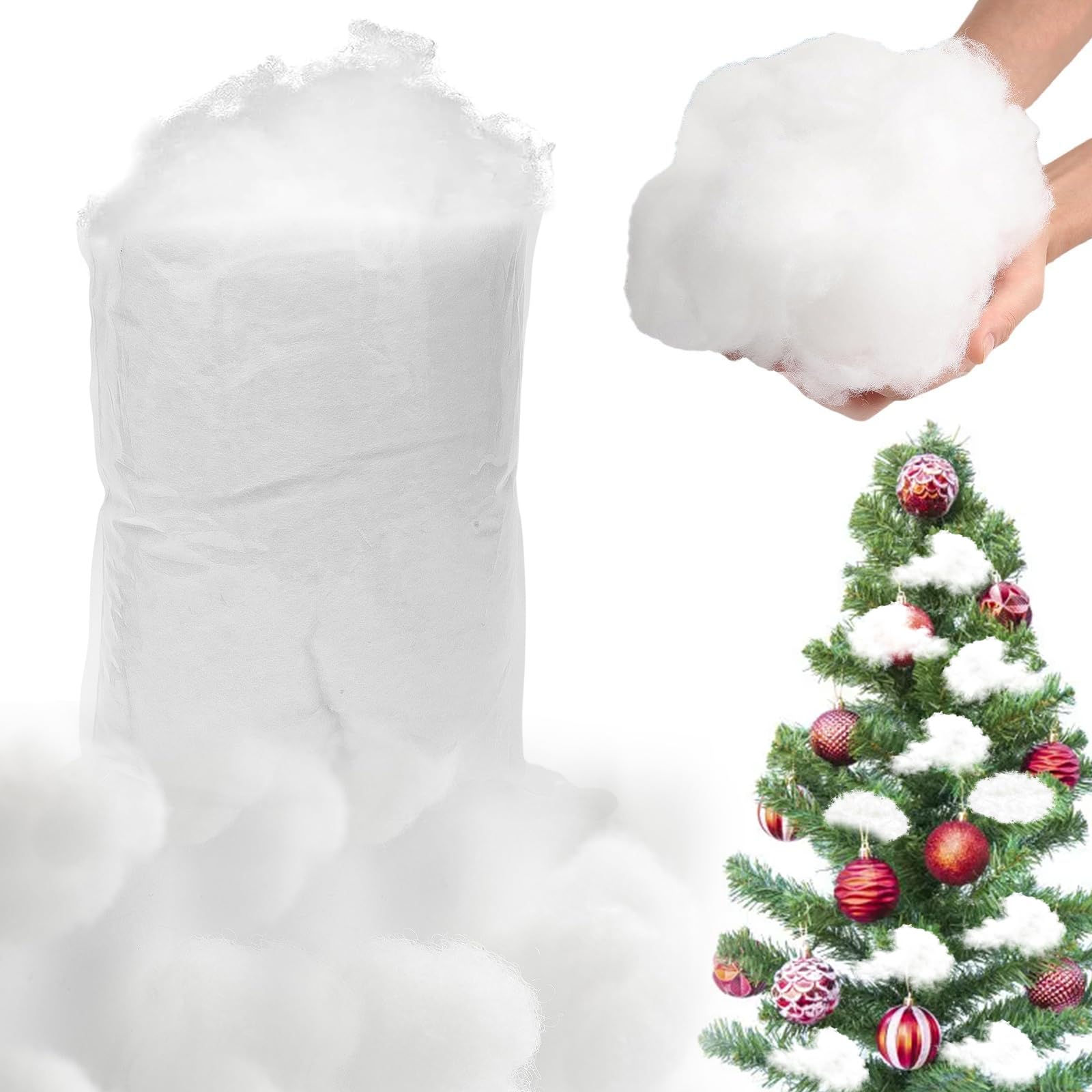150g Fausse Neige De Noël Artificielle - Ouate Décorative Pour Village Noël Et Décorations Festives
