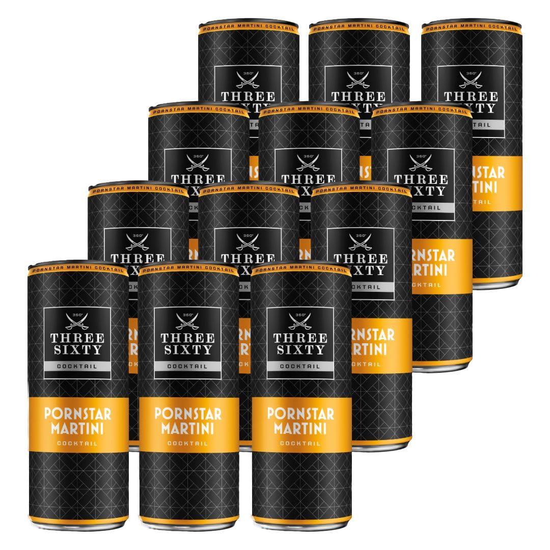 Three Sixty Pornstar Martini 0,25 l 12er Pack 10% Vol. Ready to drink - inkl. Pfand EINWEG - [Enthält Sulfite]