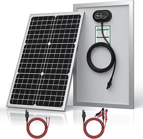 SUNER POWER Mantenedor de cargador de batería solar de 24 V y 30 W, controlador de carga MPPT ultra inteligente integrado, kit de carga de goteo de
