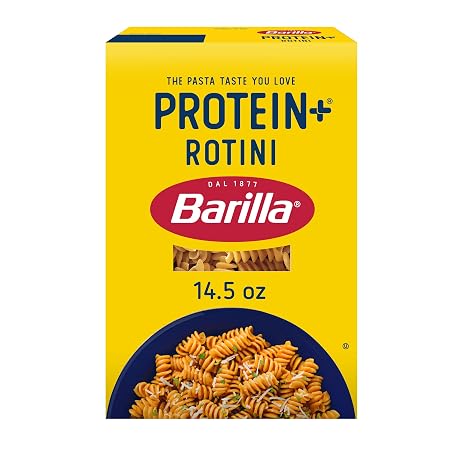 Barilla Protein+ (Plus) Rotini Pasta, 14.5 Ounce - plant based - Made from Lentils, Chickpeas &amp; Peas - Non-GMO, Kosher Certified
